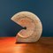 Italian Modern Shell-Shaped Travertine Nucleo Table Lamp attributed to Salocchi, 1970s 2