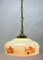 Art Deco Ceiling Lamp with Scailmont Belgian Glass Shade, 1930s, Image 10