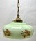 Art Deco Ceiling Lamp with Scailmont Belgian Glass Shade, 1930s, Image 7