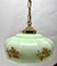 Art Deco Ceiling Lamp with Scailmont Belgian Glass Shade, 1930s 2