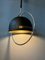 Space Age Hanging Lamp with Chrome Frame and Black Metal Shade, 1970s 7