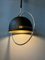 Space Age Hanging Lamp with Chrome Frame and Black Metal Shade, 1970s, Image 7