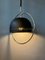 Space Age Hanging Lamp with Chrome Frame and Black Metal Shade, 1970s, Image 3
