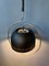 Space Age Hanging Lamp with Chrome Frame and Black Metal Shade, 1970s, Image 4