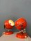 Lámparas de escritorio con forma de globo ocular de la era espacial en rojo, años 70. Juego de 2, Imagen 4