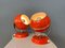 Space Age Eyeball Desk Lamps in Red, 1970s, Set of 2 3