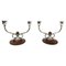 Danish Silver 2-Light Candelabras attributed to A. Dragsted for Johannes Siggaard, 1943, Set of 2 1