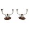 Danish Silver 2-Light Candelabras attributed to A. Dragsted for Johannes Siggaard, 1943, Set of 2, Image 1