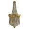 Großer antiker Französischer Kronleuchter aus Vergoldeter Bronze & Kristallglas, 1890 1
