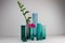 Vintage Modern Scandinavian Green Glass Vases, 1960s, Set of 7 11