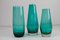 Vintage Modern Scandinavian Green Glass Vases, 1960s, Set of 7 3