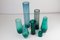 Vases Vintage Scandinave en Verre Vert, 1960s, Set de 7 2