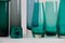 Vintage Modern Scandinavian Green Glass Vases, 1960s, Set of 7 9