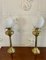 Victorian Brass Oil Lamps, 1870s, Set of 2 1