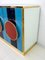 Postmodern Italian Sideboard in Colored Glass and Brass, 1980s 7