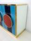 Postmodernes italienisches Sideboard aus Farbglas & Messing, 1980er 7