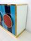 Postmodernes italienisches Sideboard aus Farbglas & Messing, 1980er 7