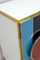 Postmodernes italienisches Sideboard aus Farbglas & Messing, 1980er 10