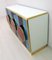Postmodernes italienisches Sideboard aus Farbglas & Messing, 1980er 6
