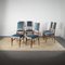 Italian Chairs with Velvet Seat & Wooden Structure with Slender Backrest attributed to Carlo De Carli, 1950s, Set of 6 9