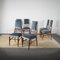 Italian Chairs with Velvet Seat & Wooden Structure with Slender Backrest attributed to Carlo De Carli, 1950s, Set of 6 4