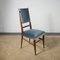 Italian Chairs with Velvet Seat & Wooden Structure with Slender Backrest attributed to Carlo De Carli, 1950s, Set of 6 3