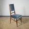 Italienische Stühle mit Samtsitz & Holzgestell mit schmaler Rückenlehne, Carlo De Carli zugeschrieben, 1950er, 6 . Set 3