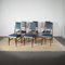 Italian Chairs with Velvet Seat & Wooden Structure with Slender Backrest attributed to Carlo De Carli, 1950s, Set of 6 13