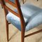Italienische Stühle mit Samtsitz & Holzgestell mit schmaler Rückenlehne, Carlo De Carli zugeschrieben, 1950er, 6 . Set 5
