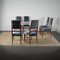 Italian Chairs with Velvet Seat & Wooden Structure with Slender Backrest attributed to Carlo De Carli, 1950s, Set of 6 2