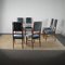 Italian Chairs with Velvet Seat & Wooden Structure with Slender Backrest attributed to Carlo De Carli, 1950s, Set of 6, Image 2