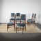 Italian Chairs with Velvet Seat & Wooden Structure with Slender Backrest attributed to Carlo De Carli, 1950s, Set of 6 7