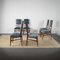 Chaises avec Assise en Velours et Structure en Bois avec Dossier Fin attribuées à Carlo De Carli, 1950s, Set de 6 10