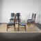 Italian Chairs with Velvet Seat & Wooden Structure with Slender Backrest attributed to Carlo De Carli, 1950s, Set of 6 10