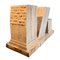 Mesa de comedor geométrica de estructura de madera y piedra falsa, Imagen 4