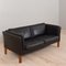 Vintage Black Leather Two-Seater Sofa by H.J. Luxor, Denmark, 1970s 8