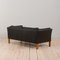Vintage Black Leather Two-Seater Sofa by H.J. Luxor, Denmark, 1970s 5