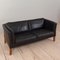 Vintage Black Leather Two-Seater Sofa by H.J. Luxor, Denmark, 1970s 7