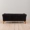 Vintage Black Leather Two-Seater Sofa by H.J. Luxor, Denmark, 1970s 4
