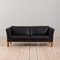 Vintage Black Leather Two-Seater Sofa by H.J. Luxor, Denmark, 1970s 2