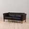 Vintage Black Leather Two-Seater Sofa by H.J. Luxor, Denmark, 1970s 3