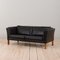 Vintage Black Leather Two-Seater Sofa by H.J. Luxor, Denmark, 1970s, Image 3