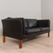 Vintage Black Leather Two-Seater Sofa by H.J. Luxor, Denmark, 1970s, Image 9