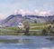 Fritz Édouard Huguenin-Lassanguette, Arbre en fleur au bord du lac, Olio su tela, Con cornice, Immagine 5