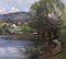 Fritz Édouard Huguenin-Lassanguette, Arbre en fleur au bord du lac, Oil on Canvas, Framed 4