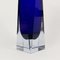 Large Mid-Century Faceted Sommerso Murano Glass Vase attributed to Flavio Poli for Alessandro Mandruzzato, Italy, 1960s 4