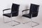 Bauhaus Black Chairs in Artificial Leather, Germany, 1970s, Set of 2 1