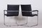 Bauhaus Black Chairs in Artificial Leather, Germany, 1970s, Set of 2 5