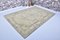 Vintage Khaki Oushak Handmade Rug 5