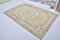 Vintage Khaki Oushak Handmade Rug 3